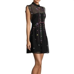 Free People Black Floral Mini Dress